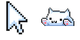 Cursor preview: Ice Pixel Bongo Cat - 1 - cute-cursor.com