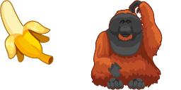 Cursor preview: Orangutan - 1 - cute-cursor.com