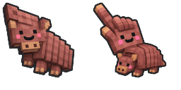 Cursor preview: Cute Minecraft Armadillo - 43 - cute-cursor.com