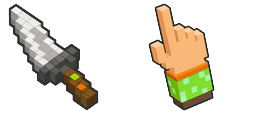 Cursor preview: Minecraft Alex and Creeper - 66 - cute-cursor.com
