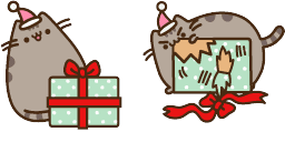 Cursor preview: Pusheen Christmas - 65 - cute-cursor.com