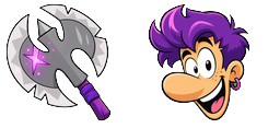 Cursor preview: Violet Rayman Axe Cursor - 30 - cute-cursor.com