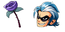 Cursor preview: Frost Caspian Rose Cursor - 58 - cute-cursor.com