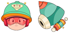 Cursor preview: Brawl Stars Jacky Mint Spark - 62 - cute-cursor.com
