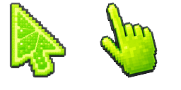 Cursor preview: 3D Lime Pixel - 64 - cute-cursor.com