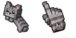 Cursor preview: Voxel Cat - 67 - cute-cursor.com