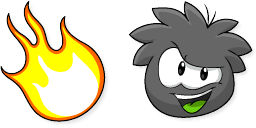 Cursor preview: Club Penguin Black Puffle Fire - 65 - cute-cursor.com
