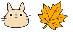 Cursor preview: Cream Totoro Autumn Leaf - 1 - cute-cursor.com