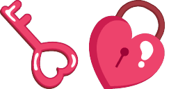 Cursor preview: Valentine Hearts Keys - 66 - cute-cursor.com
