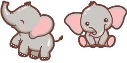 Cursor preview: Charming Elephant - 64 - cute-cursor.com