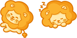 Cursor preview: Sleepy Lion - 67 - cute-cursor.com
