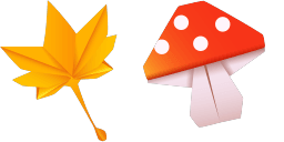 Cursor preview: Origami Autumn - 64 - cute-cursor.com