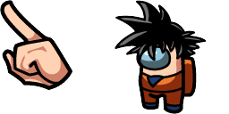 Cursor preview: Goku Crewmate - 63 - cute-cursor.com