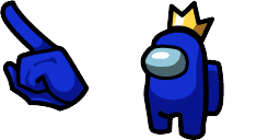 Cursor preview: Blue Crown Crewmate - 65 - cute-cursor.com