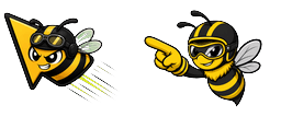 Cursor preview: Super Bee Mascot - 66 - cute-cursor.com