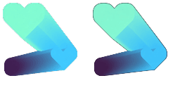 Cursor preview: Prank Abstract Gradient Heart Cursor - 65 - cute-cursor.com