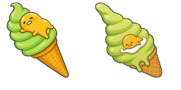 Cursor preview: Gudetama Matcha Ice Cream Delight - 65 - cute-cursor.com