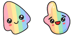 Cursor preview: Rainbow Blob - 65 - cute-cursor.com