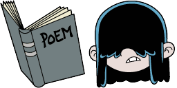Cursor preview: Custom Cursor Pack: The Loud House Lucy Loud & Book - 66 - cute-cursor.com