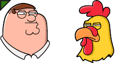 Cursor preview: Peter Griffin & Ernie - 65 - cute-cursor.com