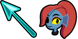 Cursor preview: Undyne - 66 - cute-cursor.com