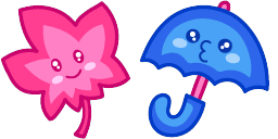 Cursor preview: Leaf and Umbrella - 66 - cute-cursor.com