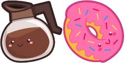 Cursor preview: Coffee and Donut - 66 - cute-cursor.com