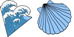 Cursor preview: Ocean Wave Arrow - 66 - cute-cursor.com