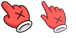 Cursor preview: Cute X Hand Red Pointer - 67 - cute-cursor.com