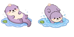Cursor preview: Lilac Otter Splash Cursor - 1 - cute-cursor.com