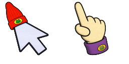Cursor preview: PaRappa the Rapper Retro Style Pixel Arrow - 65 - cute-cursor.com