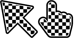 Cursor preview: White N Black - 1 - cute-cursor.com