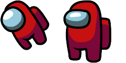 Cursor preview: Red Mini Crewmate - 66 - cute-cursor.com