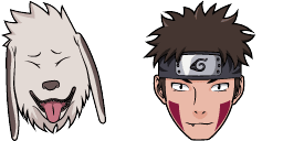 Cursor preview: Kiba and Akamaru - 66 - cute-cursor.com