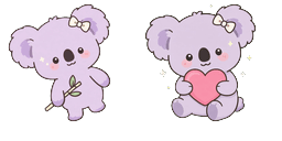 Cursor preview: Lilac Koala Leaf Cursor - 66 - cute-cursor.com