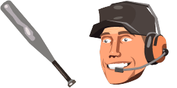 Cursor preview: Team Fortress 2 Scout with Baseball Bat - 62 - cute-cursor.com