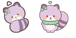 Cursor preview: Lilac Mint Araiguma Cursor - 66 - cute-cursor.com