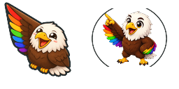 Cursor preview: Jackie Rainbow Cam - 66 - cute-cursor.com
