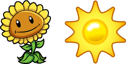 Cursor preview: Sunflower and Sun - 66 - cute-cursor.com