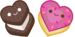 Cursor preview: Oreo Donut Heart - 55 - cute-cursor.com