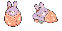 Cursor preview: Lilac Bunny Cocoon Cursor - 61 - cute-cursor.com