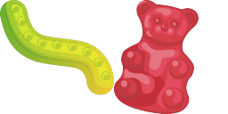Cursor preview: Sweet Cursor Pack - Gummy Worm & Bear - 65 - cute-cursor.com