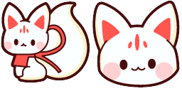 Cursor preview: Kitsune Fox - 63 - cute-cursor.com