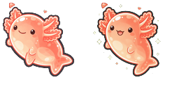 Cursor preview: Coral Jelly Axolotl Cursor - 64 - cute-cursor.com