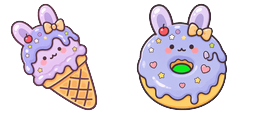 Cursor preview: Lilac Bunny Soft Serve Cursor - 65 - cute-cursor.com