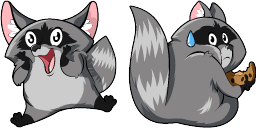 Cursor preview: Raccoon - 66 - cute-cursor.com