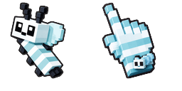 Cursor preview: Ice Voxel Bee - 66 - cute-cursor.com