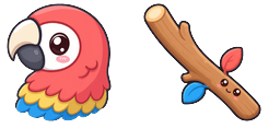 Cursor preview: Cute Macaw Head - 66 - cute-cursor.com