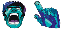 Cursor preview: Teal Gamma Hulk Point - 67 - cute-cursor.com