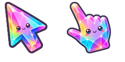 Cursor preview: Rainbow Prism Crystal Arrow - 67 - cute-cursor.com